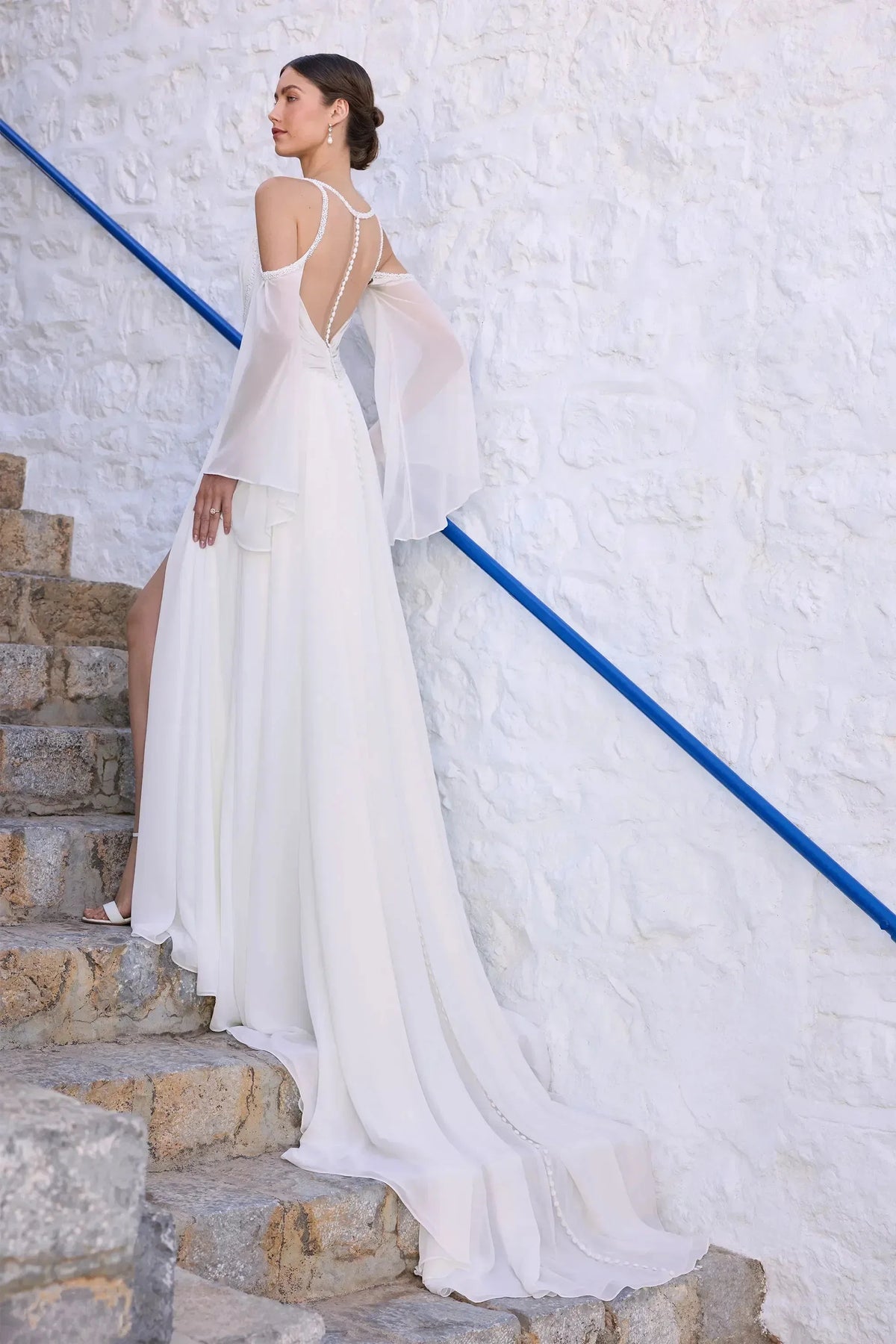 Boho Bride Cold Shoulder Wedding Dress, luxury bridal gown, additional product image 3 by SimmiUnique