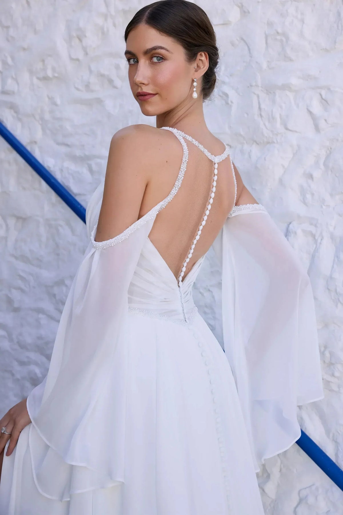 Boho Bride Cold Shoulder Wedding Dress, luxury bridal gown, additional product image 4 by SimmiUnique