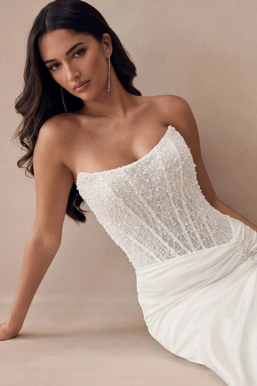 Anya Satin Fit & Flare Wedding Dress | SimmiUnique